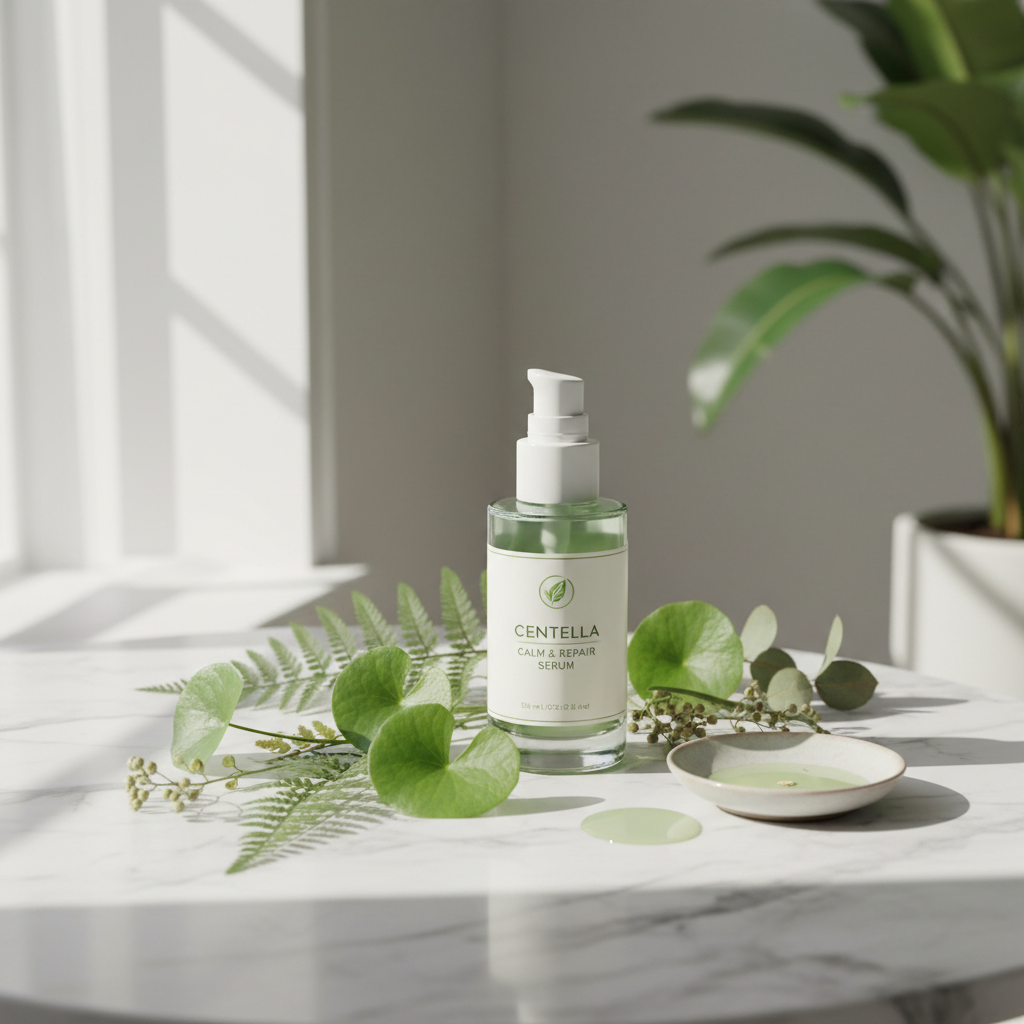 Centella Skincare - Lifestyle sobre mármol